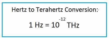 Hz to THz converter equation