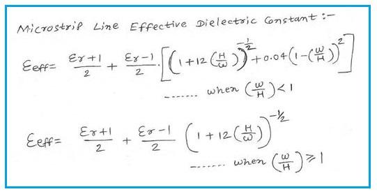 Microstrip line effective permittivity