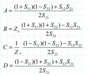 Convert S-matrix to abcd matrix