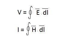 V,I equation in terms of E and H