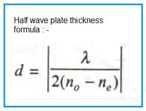 half wave plate thickness formula