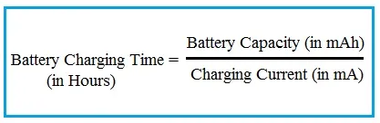 Battery Charging Time Formula