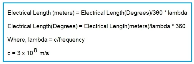 Electrical Degrees vs meter conversion equation