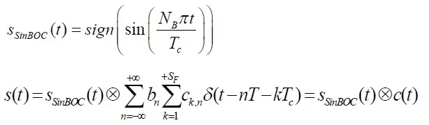 sine BOC modulation equations