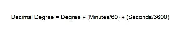 Decimal Degrees to Degrees Minutes Seconds Conversion Equation