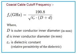 Coaxial Cable Cutoff Frequency Calculator | RF Design