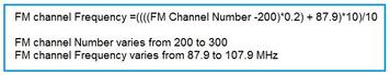 FM Channel Number to Frequency Converter
