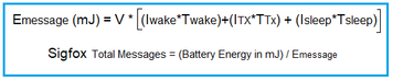Sigfox Message Energy Consumption Calculator