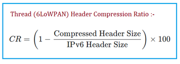 Thread 6LoWPAN Header Compression Ratio Calculator & Formula