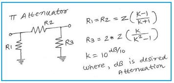 Pi Attenuator Calculator and Formula