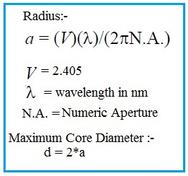 Single Mode Fiber Diameter Calculator