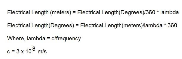Electrical Degrees vs meter conversion equation