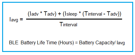 Bluetooth Low Energy (BLE) Battery Life Time Calculator
