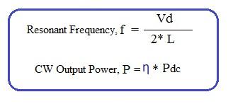 IMPATT Diode Calculator: Resonant Frequency and CW Power