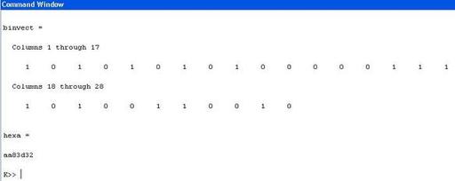 Binary to Hexadecimal Conversion in MATLAB