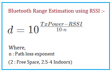 Bluetooth Range as per RSSI