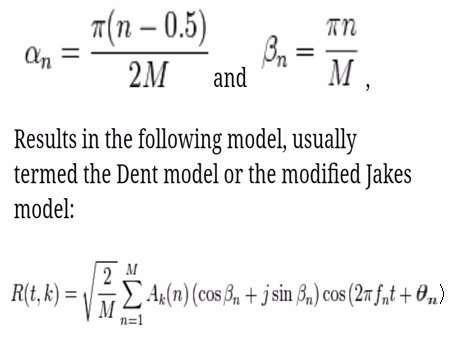 Jakes model formula or equation-3