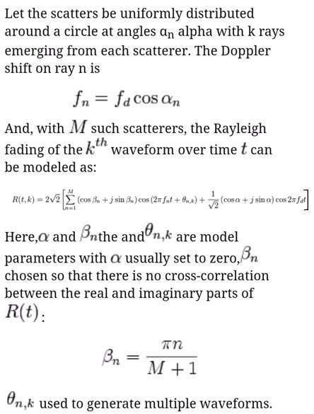 Jakes model formula or equation-1