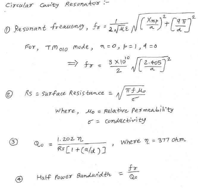circular cavity resonator calculator