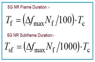 5G NR Frame duration and Subframe duration