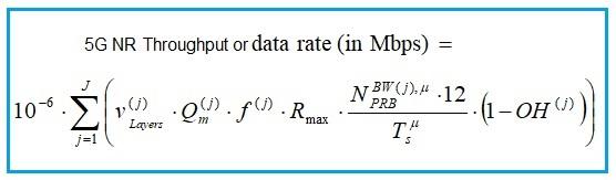 5G NR throughput formula