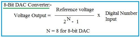 8 bit DAC conversion formula,equation