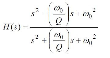 All Pass Filter Transfer Function