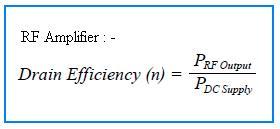 RF Amplifier drain efficiency formula or equation