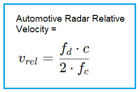 Automotive Radar Relative Velocity Formula