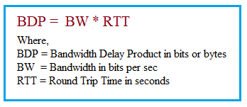 Bandwidth-Delay Product Formula