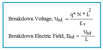 Baritt diode breakdown voltage