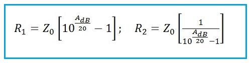 Bridged Tee Attenuator calculator Formula