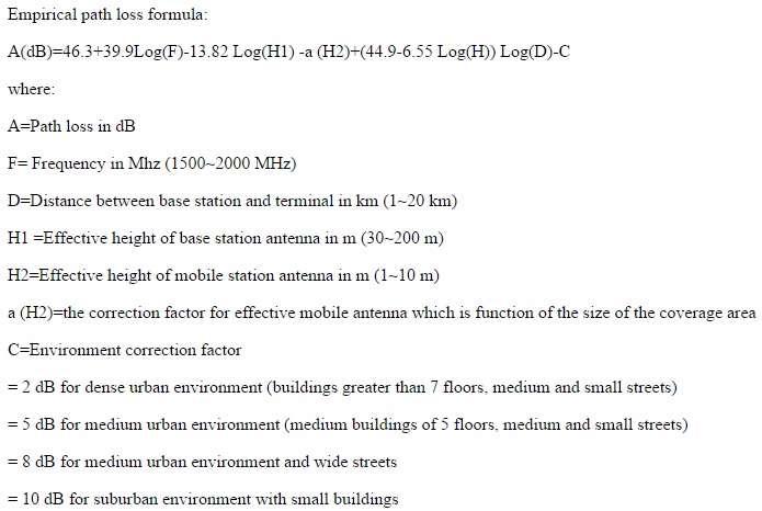 COST231 hata model extension