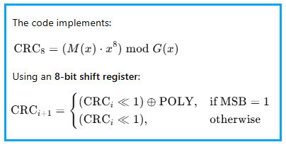 CRC-8 Calculation Formula