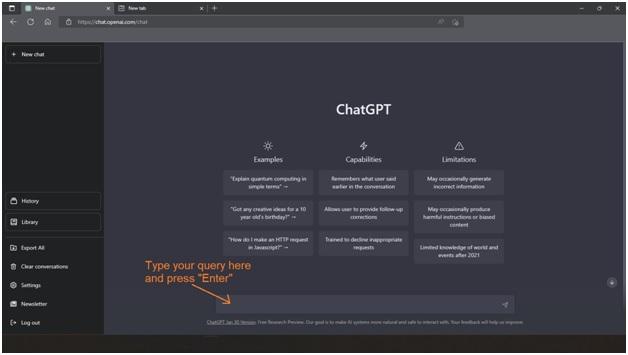 ChatGPT interactive screen