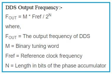 DDS Output Frequency Formula