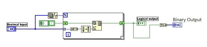 decimal to binary labview vi block diagram