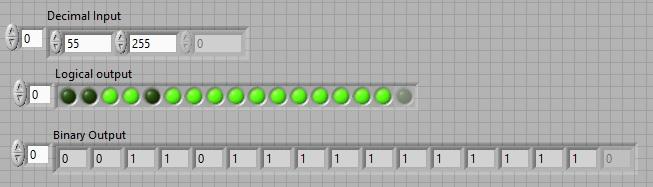 decimal to binary labview vi front panel