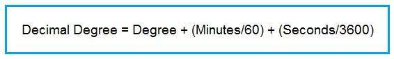 Decimal Degrees to Degrees Minutes Seconds Conversion Equation