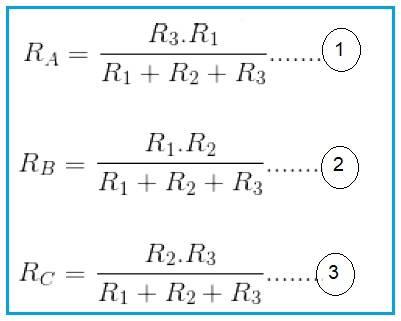 Delta to Star Conversion Formula
