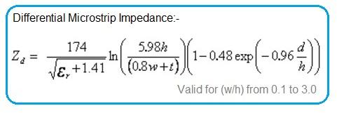 Differential Microstrip Impedance Formula
