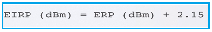 EIRP to ERP conversion, ERP to EIRP conversion
