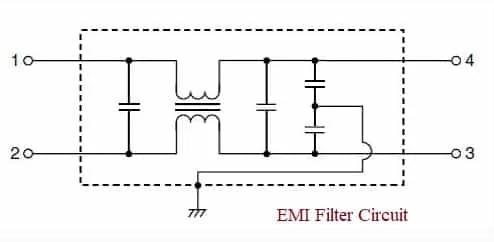 EMI filter circuit for use in power supply