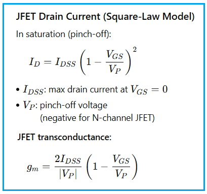 FET Transistor Formula