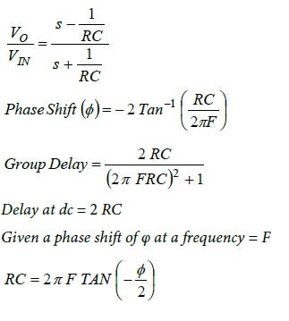 First Order APF Design Equations