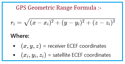 GPS Geometric Range Formula