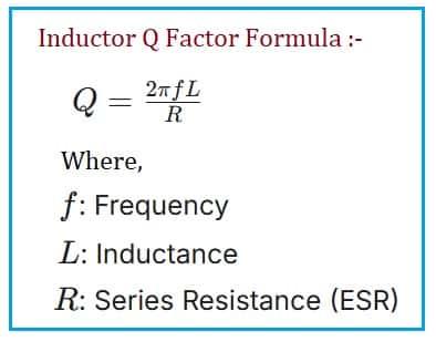 Inductor Q Factor Formula