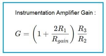 Instrumentation Amplifier Gain Formula
