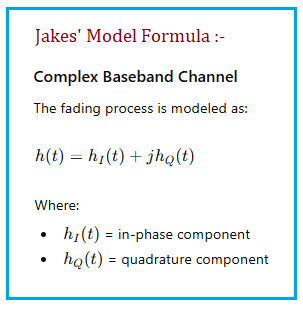 Jakes model formula or equation-1