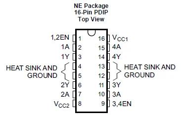 L293D pin diagram